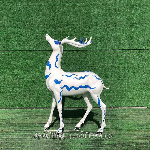 重慶榮昌玻璃鋼鹿美陳仿銅長頸鹿雕塑